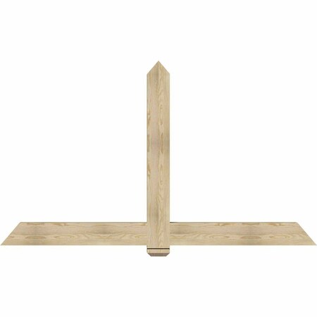 Ekena Millwork Eugene Rough Sawn Timber Gable Bracket, Douglas Fir, 84"W x 49"H x 4"D x 6"F, 14/12 Pitch GBW084X49X0406EUG00RDF
